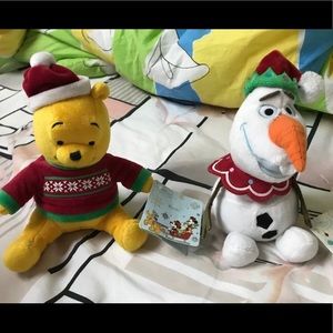 Disney Winnie the Pooh and Olaf Plushies